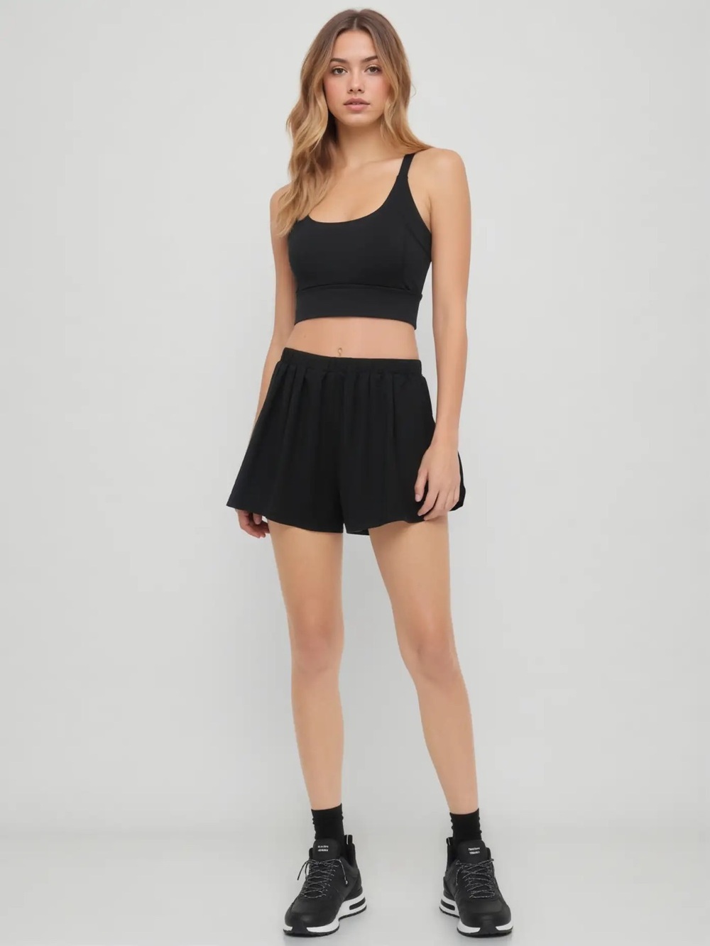 Cider Black Athletic Elastic-Waist Shorts